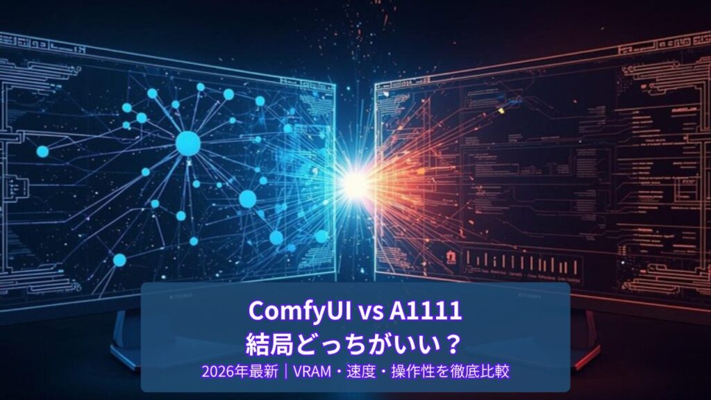 ComfyUI vs AUTOMATIC1111 徹底比較 2026年最新アイキャッチ