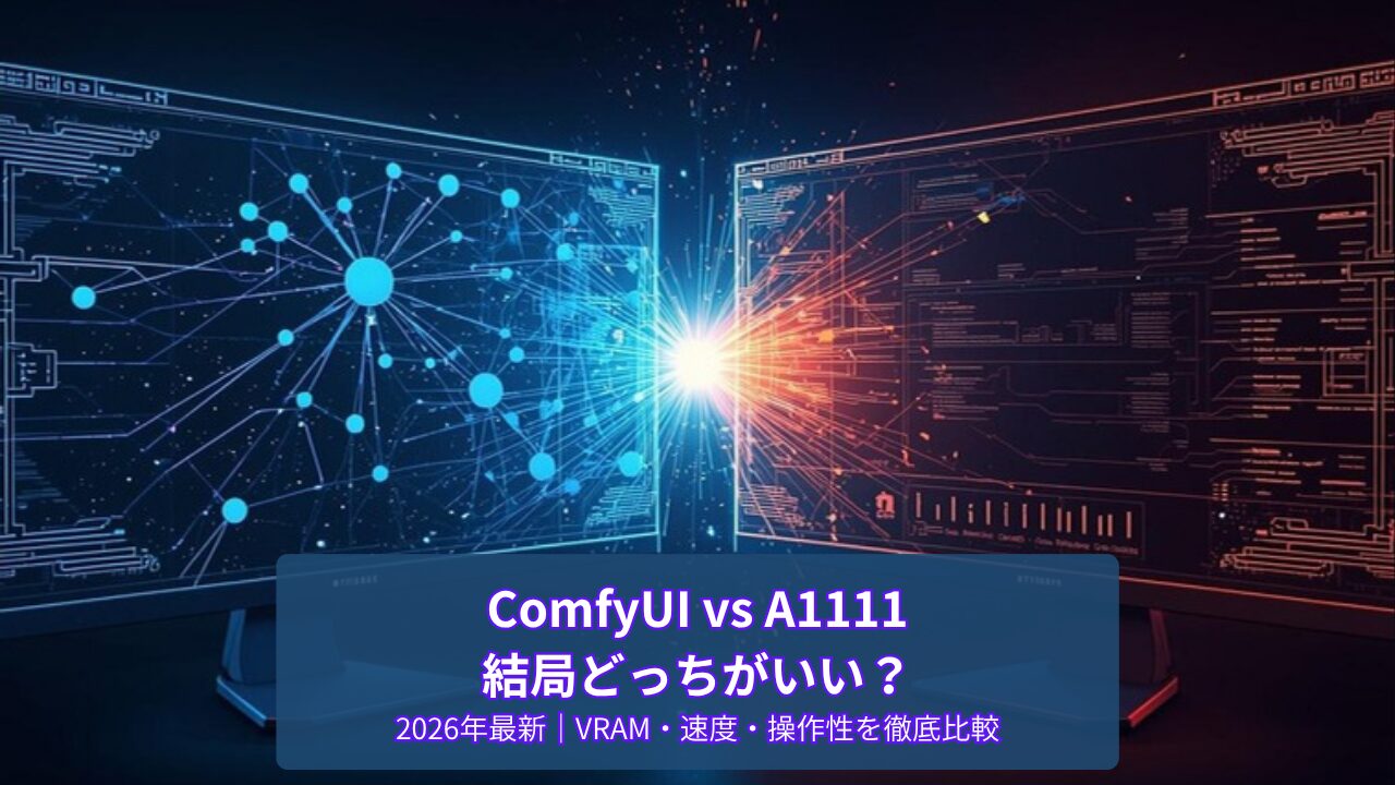 ComfyUI vs AUTOMATIC1111 徹底比較 2026年最新アイキャッチ