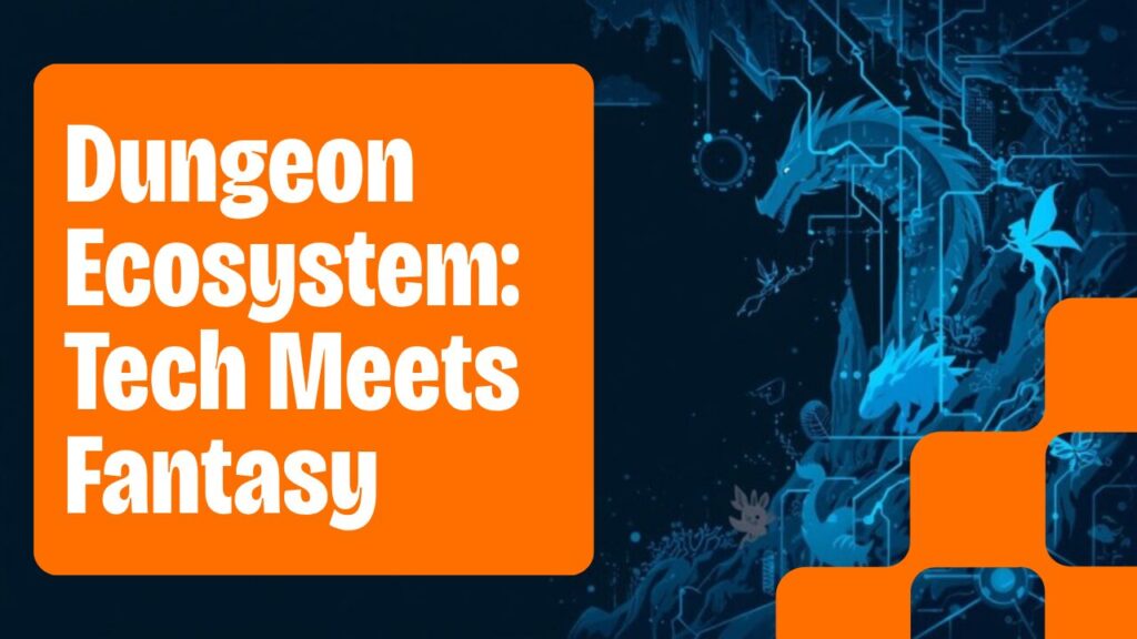 ダンジョン飯の迷宮生態系とクラウドアーキテクチャの融合イメージ