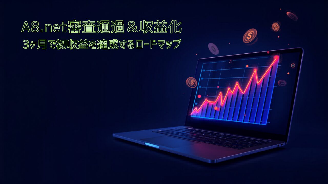 A8.netの審査を通過して3ヶ月で初収益を達成するブログ運用手順