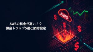 AWSの課金トラップとコスト最適化を示すダークテックスタイルのサムネイル