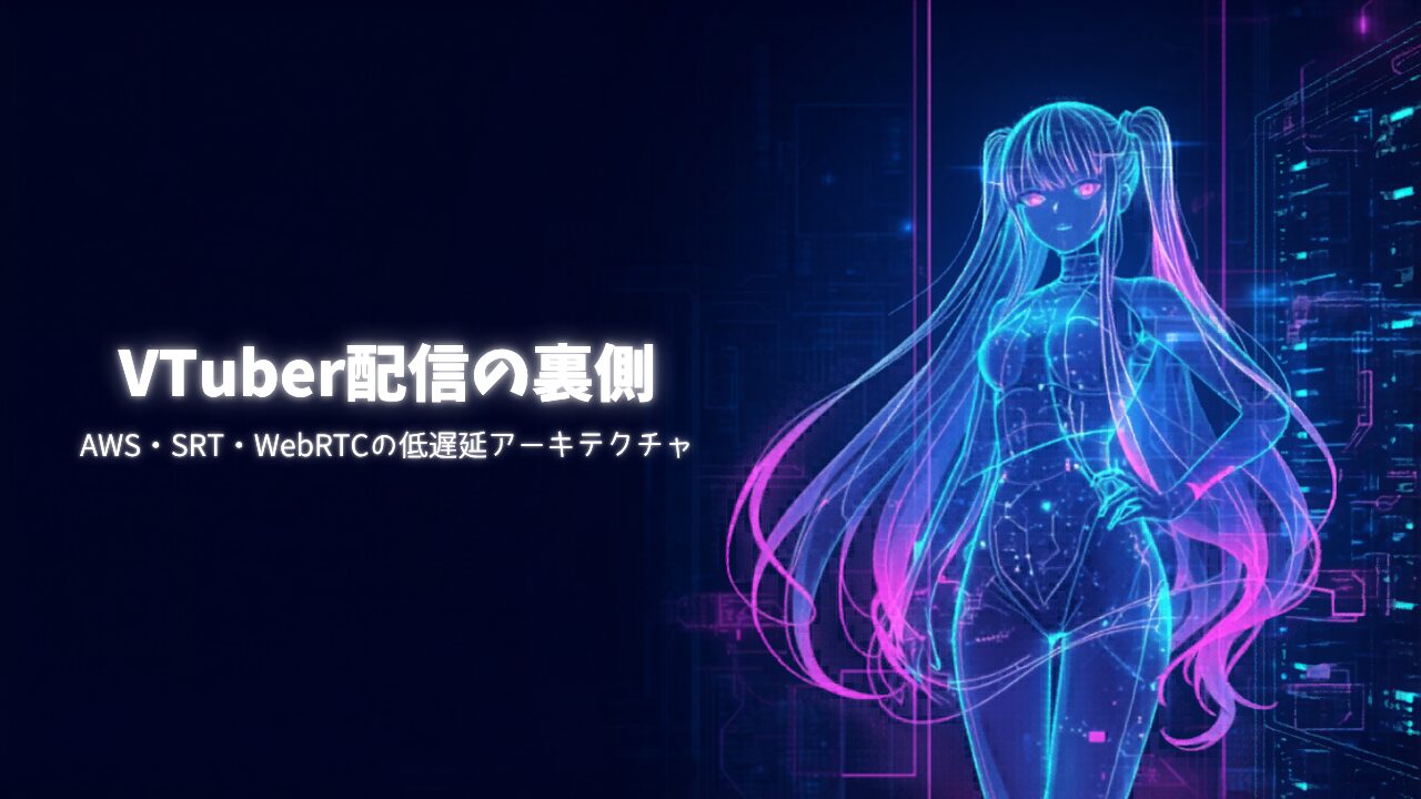 VTuber 配信 クラウドインフラ AWS SRT WebRTC アイキャッチ
