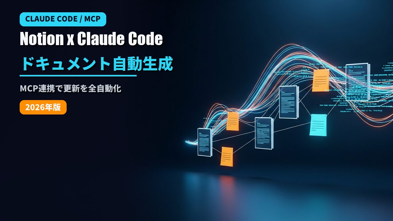 NotionとClaude Codeを連携してドキュメントを自動生成するアイキャッチ