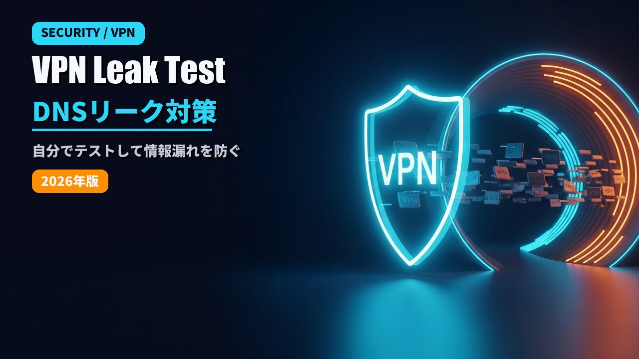 VPNのDNSリーク・IPリークをテストして防ぐ方法のアイキャッチ